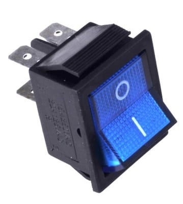 Przełącznik kołyskowy podświetlany niebieski 12V