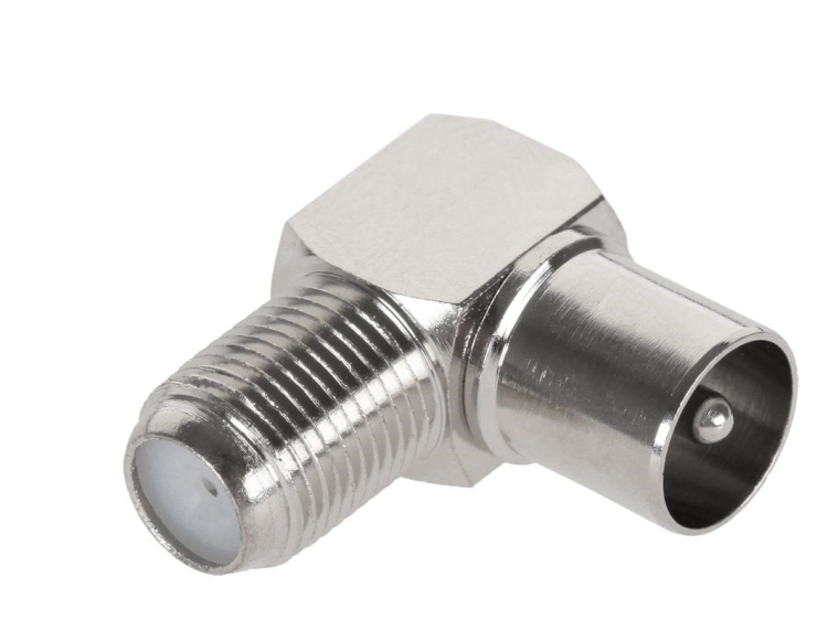 Adapter - przejściówka F / TV kątowy