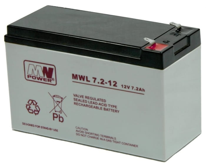 MW 7,2-12L akumulator żelowy 12V / 7,2Ah; AGM