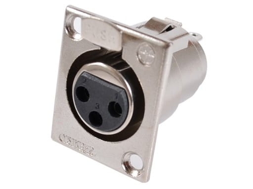 Złącze mikrofonowe gniazdo na panel XLR, 3 pin