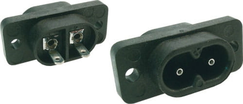 GZ-01 złącze zasilające AC wtyk męski przykręcany na panel, 250V, 2,5A