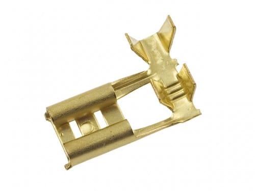 Konektor nieizolowany żeński katowy 6,3x0,8mm