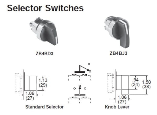 ZB4BD3 przełącznik obrotowy 3-pozycyjny