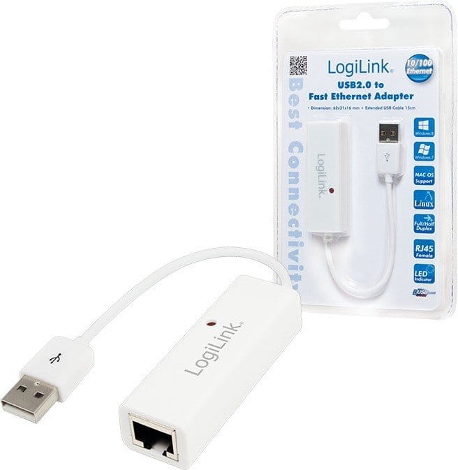 Adapter Fast Ethernet USB 2.0 na złącze RJ45