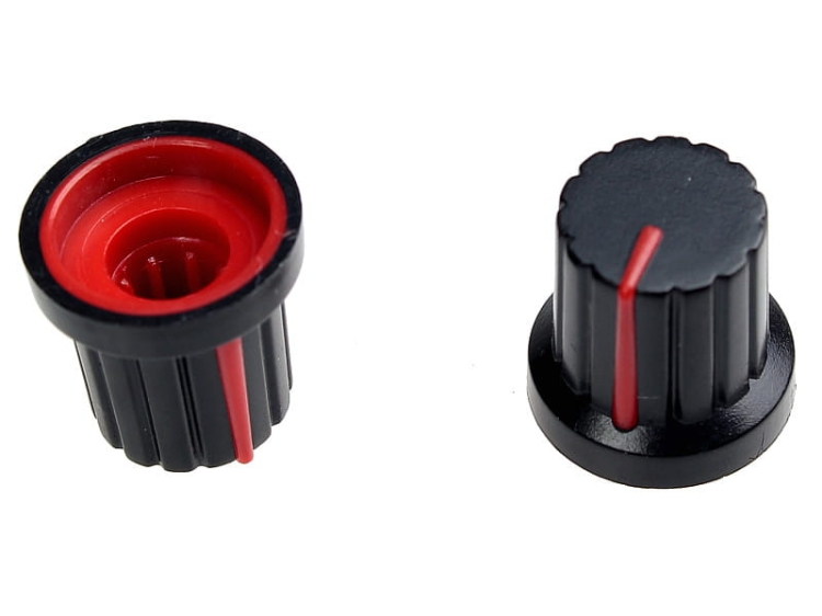 Gałka potencjometru osiowego czerwona