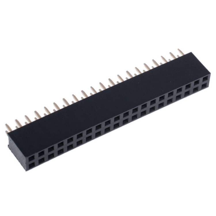 ZL-262-40DG gniazdo dwurzędowe proste 2x20pin; wysokość 8,50; raster 2,54