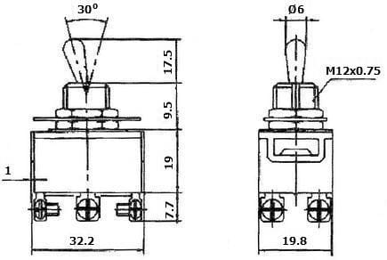 KN3(C)-202A przełącznik dźwigniowy