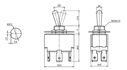 KN3(C)-202AP przełącznik dźwigniowy