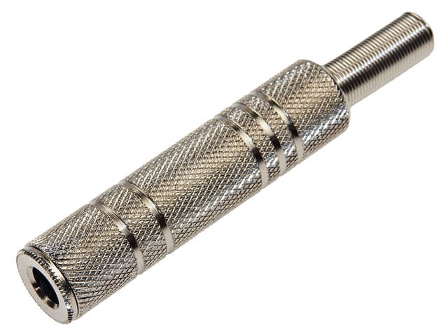 Gniazdo Jack 6,3mm stereo lutowane na przewód - metalowe