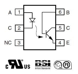 4N28 transoptor; wyjście tranzystorowe