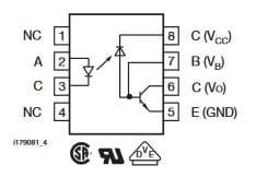 6N135 transoptor; wyjście tranzystorowe