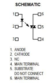 MOC 3021 optotriak bez układu przełączania w zerze