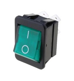 C1353ABBG3 przełącznik kołyskowy podświetlany zielony 230V
