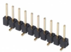 PH40SS listwa kołkowa jednorzędowa 40pin; złocony, wysokość 10mm, raster 2,54, montaż SMD
