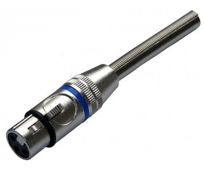 Gniazdo mikrofonowe z odgiętką- na przewód XLR, 3 pin niebieskie