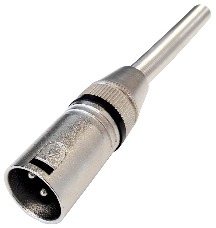Wtyk mikrofonowy z odgiętką na przewód XLR, 3 pin - czarny
