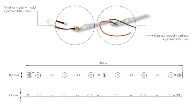 PLANAR BOARD listwa oświetleniowa LED, wymiary
