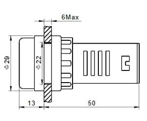 AD16-22D/Y/12V kontrolka LED