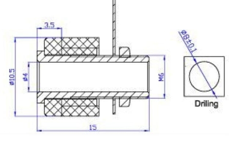 Gniazdo bananowe 4mm; na panel