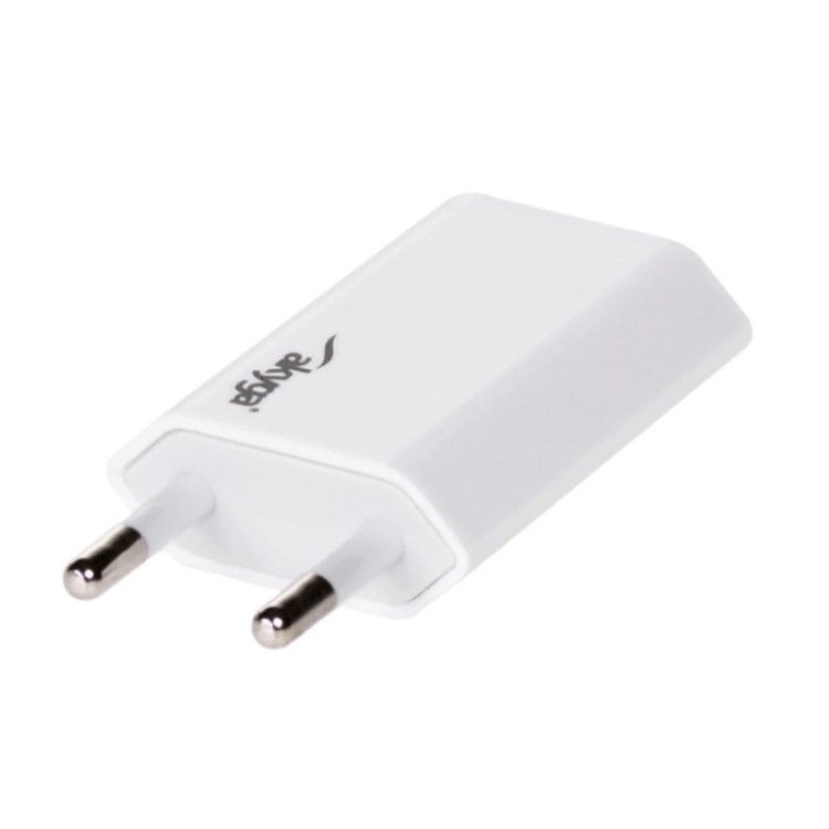 Ładowarka sieciowa USB 5V / 1A; biała