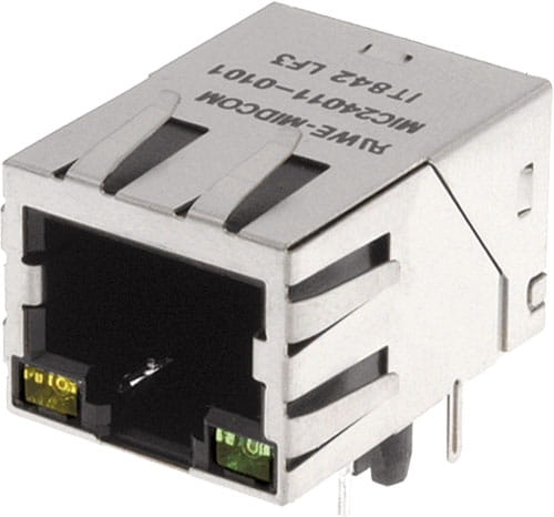 Gniazdo telefoniczne z transformatorem do druku x LED RJ45