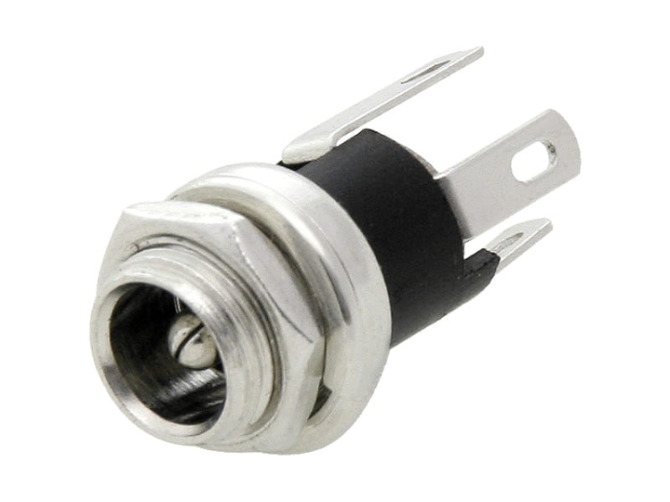 Gniazdo zasilające metalowe na panel DC 2,5/5,5