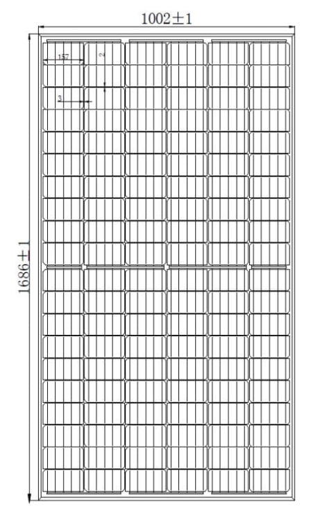 MWG-340G panel fotowoltaiczny monokrystaliczny 34,22V; 9,932A; 340W - wymiar