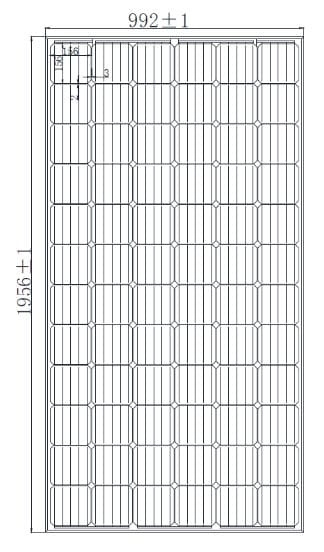 MWG-370M panel fotowoltaiczny monokrystaliczny 38,43V; 9,628A; 370W - wymiary