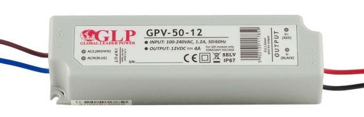 GPV-50-12 wodoszczelny zasilacz impulsowy 12V