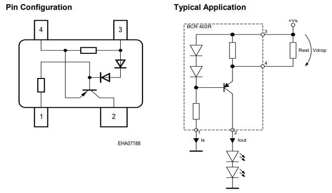 BCR402R sterownik diody LED