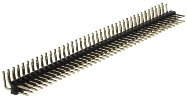 PH 80DRA listwa kołkowa dwurzędowa kątowa 2x40 pin; raster 2,00