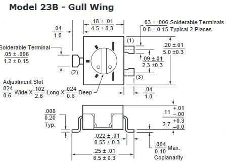 23B-10K potencjometr 10K wymiary