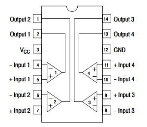 LM239DR2G  układ komparatora  wyprowadzenia