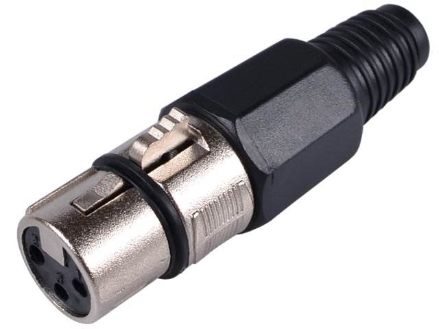Gniazdo mikrofonowe na przewód XLR 3 pin czarne
