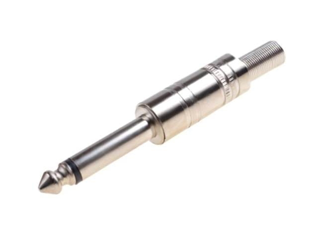 Wtyk Jack 6,3mm mono montowany na przewód - metalowy