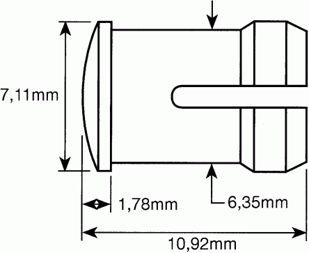 CLB300YTP klosz diody LED 5mm wymiar