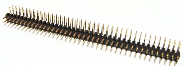 PH80DRA listwa kołkowa dwurzędowa kątowa 2x40pin; raster 2,54
