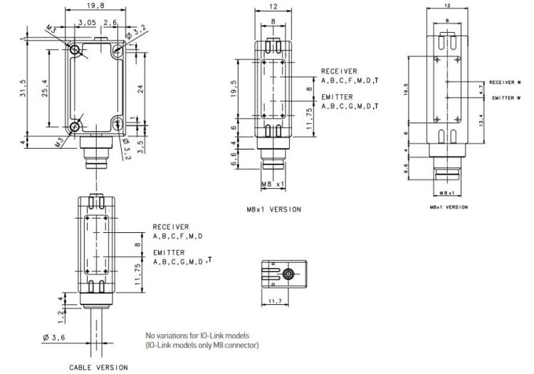S100-PR-5-B00-NK czujnik refleksyjny z polaryzacją, funkcja wyjścia załącz jasno / ciemno