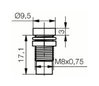 Oprawka metalowa chromowana diody LED 5mm; wklęsła