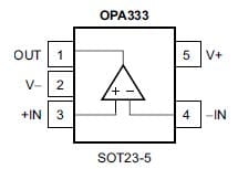 OPA333AIDBVT wzmacniacz operacyjny wyprowadzenia