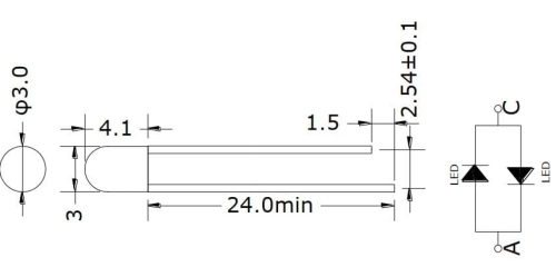 OLZ.3c060 dioda LED 3mm zielona