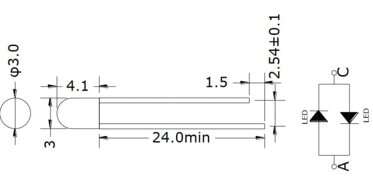 OLZ.3c060 dioda LED 3mm zielona