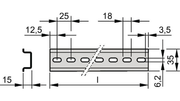 Szyna montażowa perforowana TS35