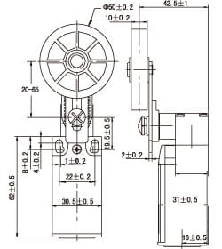 SND4118-SP-B przełącznik krańcowy wymiary