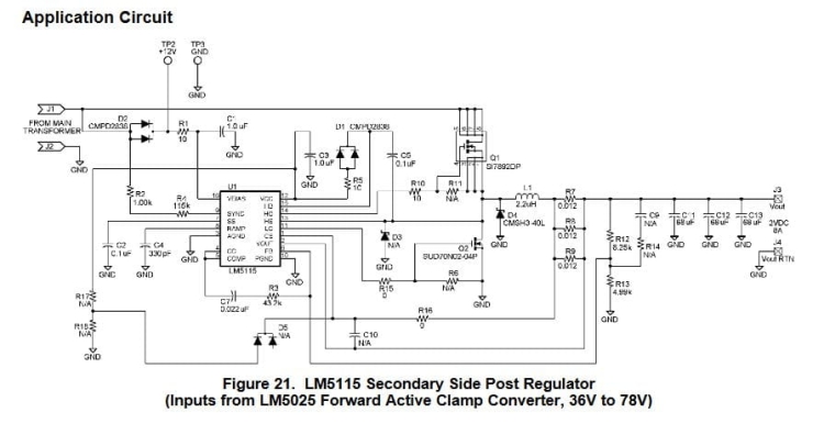 LM5115MTCX kontroler przełączający schemat