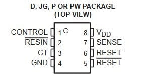 TLC7701ID układ nadzorujący - reset wyprowadzenia
