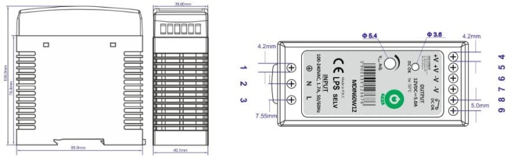 MDIN60W12 zasilacz impulsowy 12V
