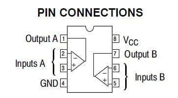 LM393 układ komparatora różnicowy wyprowadzenia