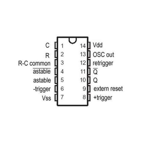 CD4047 astabilny, monostabilny multiwibrator