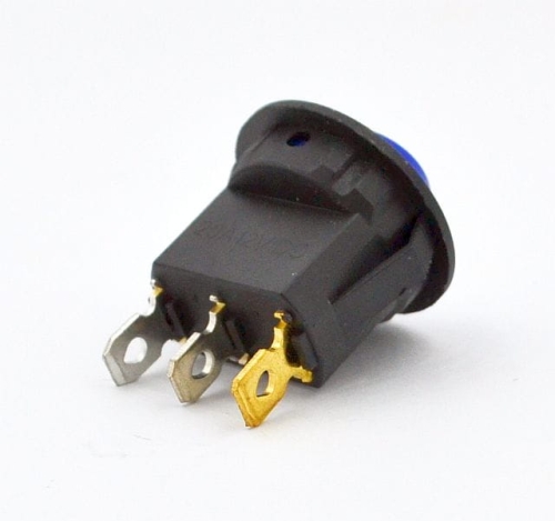 Przełącznik kołyskowy podświetlany żółty, wyprowadzenia